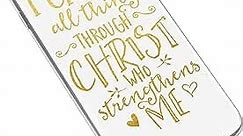 iPhone 6 Case,iPhone 6s Case Cute,Girls Bible Verses Life Quote Christian Inspirational Motivational Can Do All Things Through Christ Who strengthens Me Soft Clear Side Case for iPhone 6/iPhone 6s
