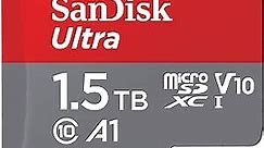 SanDisk 1.5TB Ultra microSDXC UHS-I Memory Card with Adapter - Up to 150MB/s, C10, U1, Full HD, A1, MicroSD Card - SDSQUAC-1T50-GN6MA [New Version]