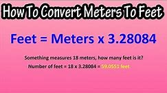 How To Convert Meters To Feet Formula Explained - Formula For Meters To Feet