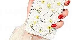 Cocomii Clear iPhone 8 Plus/7 Plus Case - Real Flower Clear - Slim - Lightweight - Glossy - Pressed Dried Flower Glitter Floral - Luxury Cover Compatible with Apple iPhone 8 Plus/7 Plus (Yellow)