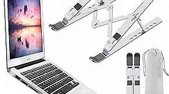 Laptop Stand, Laptop Holder Riser Computer Stand, Adjustable Aluminum Foldable Portable Notebook Stand, Compatible with MacBook Air Pro, HP, Lenovo, Dell, More 10-15.6” Laptops and Tablets (Silver)