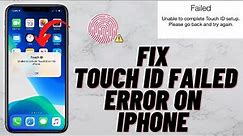 Unable To Activate Touch ID On This iPhone Error Fix !! Unable To Complete Touch ID Setup Failed Fix