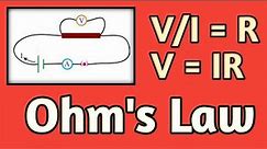 Ohm' Law | What is Ohm's Law | Relation between Potential difference and Electric Current | V=IR