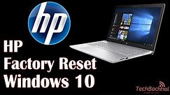 HP Laptop Factory Reset Windows 10