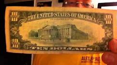 Old 10 Dollar Bill in Change