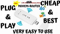 LTE 4G USB modem with wifi hotspot unboxing & setup with charging adaptor