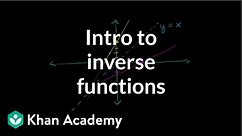 Introduction to function inverses | Functions and their graphs | Algebra II | Khan Academy