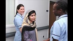 Malala Yousafzai walks from hospital
