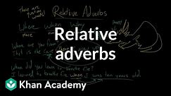Relative adverbs | The parts of speech | Grammar | Khan Academy