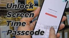 Remove Unlock Screen time passcode