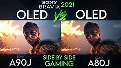 A90J vs A80J Gaming - Sony OLED TV Comparison