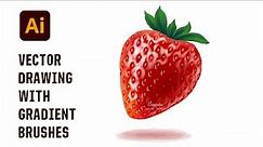 How I draw a Vector Strawberry with Brushes in Adobe Illustrator