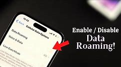 iPhone 14's: How to Turn ON/OFF Cellular Data Roaming! [Enable/Disable]