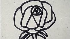 N letter se Rose Flower Drawing #art #shorts #letterdrawing