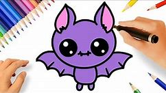 HOW TO DRAW A CUTE BAT EASY