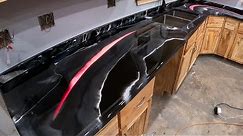 Epoxy Countertops with built in LEDs and infused Glow in the Dark patterns