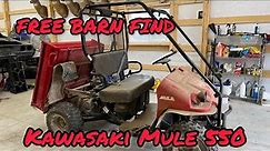 FREE BARN FIND Kawasaki Mule 550 First Start & Tune Up