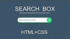 Stylish Search Box With Icon | with HTML CSS by Learn web code