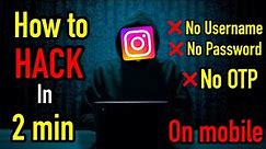 How to hack instagram account in mobile 2024 | instagram account hack | instagram