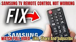 Samsung Tv Remote Control Not Working #ymaprotech