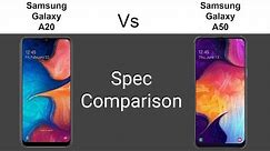 Samsung Galaxy A20 vs A50 Spec Comparison