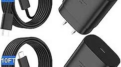 S24 S23 S22 Ultra Samsung Charger Fast Charging,25W Android Phone Charger Cord Type C Block & Super Fast Charger USB C Cable 10Ft for Samsung Galaxy S24/S23/S22/S21/S20/Plus/Ultra/FE/Note 20/10,2 Pack