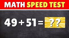 Math Speed Test: How Fast Can You Solve? ⏱️🔢 (30 Math Problems)