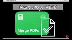 iPhone „Merge PDFs“ - verschiedene PDFs zusammenführen, so gehts