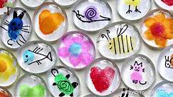 Fingerprint Art Glass Magnets Craft