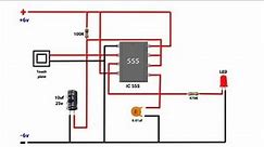 Touch sensor switching circuit using IC 555