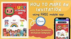 How to Make Invitation Layout using Mobile Phone | Cocomelon Birthday Party