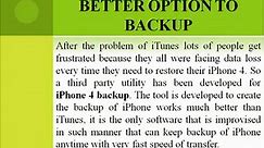 Without iPhone 4 backup its hard to restore your Phone