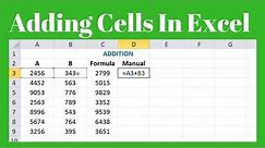 Adding Cells in Microsoft Excel 2017