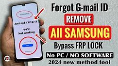 FREE :- 2024 SAMSUNG FRP Bypass Android 13 (100% DONE) No *#0*# | No Need Unlock Tool