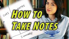 How to Take Notes - Study Tips - Cornell Notes