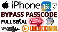 IPHONE 🍎 BYPASS PASSCODE IOS 16.7 FULL SEÑAL 🌎 NO BOOTLOOP, FULL NOTIFICACIONES BY UNLOCKTOOL ✅️✅️