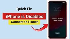 Quick Fix “iPhone is Disabled Connect to iTunes” on iPhone/iPad.