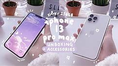 [ unboxing ☻ ] aesthetic iphone 13 pro max & accessories ⭐️🌷 | silver 256gb