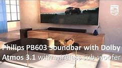 Philips PB603 Soundbar with Dolby Atmos 3.1 and wireless sub-woofer