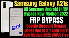 Samsung Galaxy A21s (SM-A217f) FRP Bypass Android 11 Update / All Samsung Frp Unlock New Method 2022