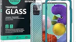 Ibywind Screen Protector For SamSung Galaxy A51,with 2Pcs Tempered Glass,1Pc Camera Lens Protector,1Pc Backing Carbon Fiber Film [Fingerprint Reader,Easy to install]