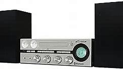 VICTOR Milwaukee 50 Watt Desktop Bluetooth Stereo System with CD/MP3 Player, FM Radio, Functioning VU Meters, and Detached Stereo Speakers, Silver