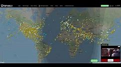 Mapa wszystkich cywilnych lotów globalnie Flightradar24