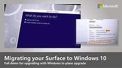 Migrating your Surface to Windows 10, with Windows in-place upgrade