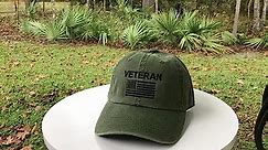 US Veteran Ball Cap with American Flag Graphic