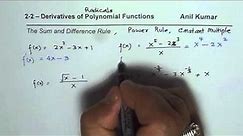 Practice Sum and Difference Rule for Derivatives