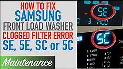 Samsung 5E / SE / 5C / SC Washing Machine Error Code On Screen - Stops Running - EASY FIX!