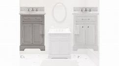Water Creation Derby 36 in. W x 34 in. H Vanity in White with Marble Vanity Top in Carrara White with White Basin DERBY36W