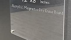 Acrylic Magnetic Dry Erase Board for Fridge 12"x8" Small Magnetic Whiteboard for Fridge Magnetic Acrylic Dry Erase Board for Refrigerator Clear Acrylic Board Magnet White Board for Fridge Wall