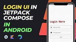 How to create login screen in Jetpack compose | Login UI Jetpack compose | Login Screen in android